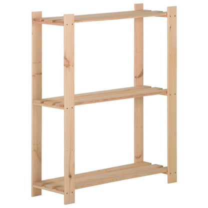 vidaXL 3-Tier Storage Rack 60x28.5x90 cm Solid Pinewood - Brown