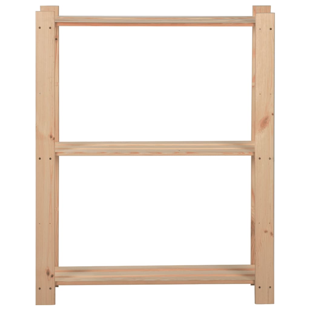 vidaXL 3-Tier Storage Rack 60x28.5x90 cm Solid Pinewood - Brown
