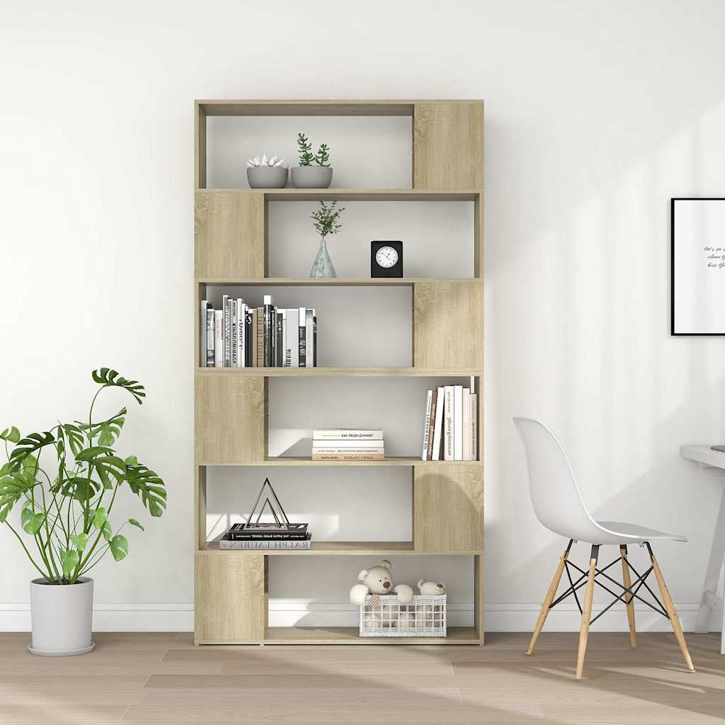 vidaXL Book Cabinet Room Divider Sonoma Oak 100x24x188 cm - Brown