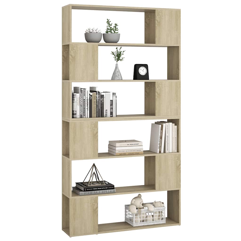 vidaXL Book Cabinet Room Divider Sonoma Oak 100x24x188 cm - Brown