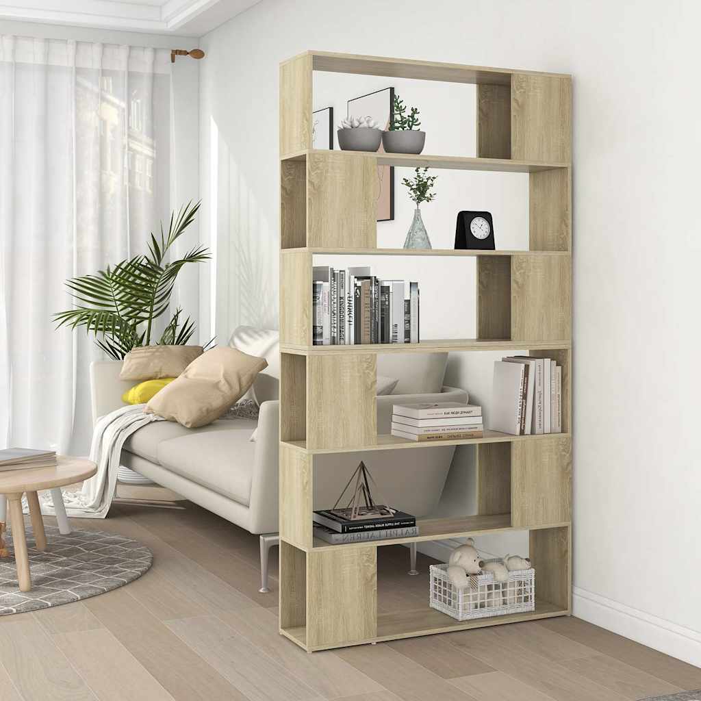 vidaXL Book Cabinet Room Divider Sonoma Oak 100x24x188 cm - Brown