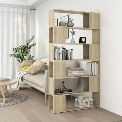 vidaXL Book Cabinet Room Divider Sonoma Oak 100x24x188 cm - Brown