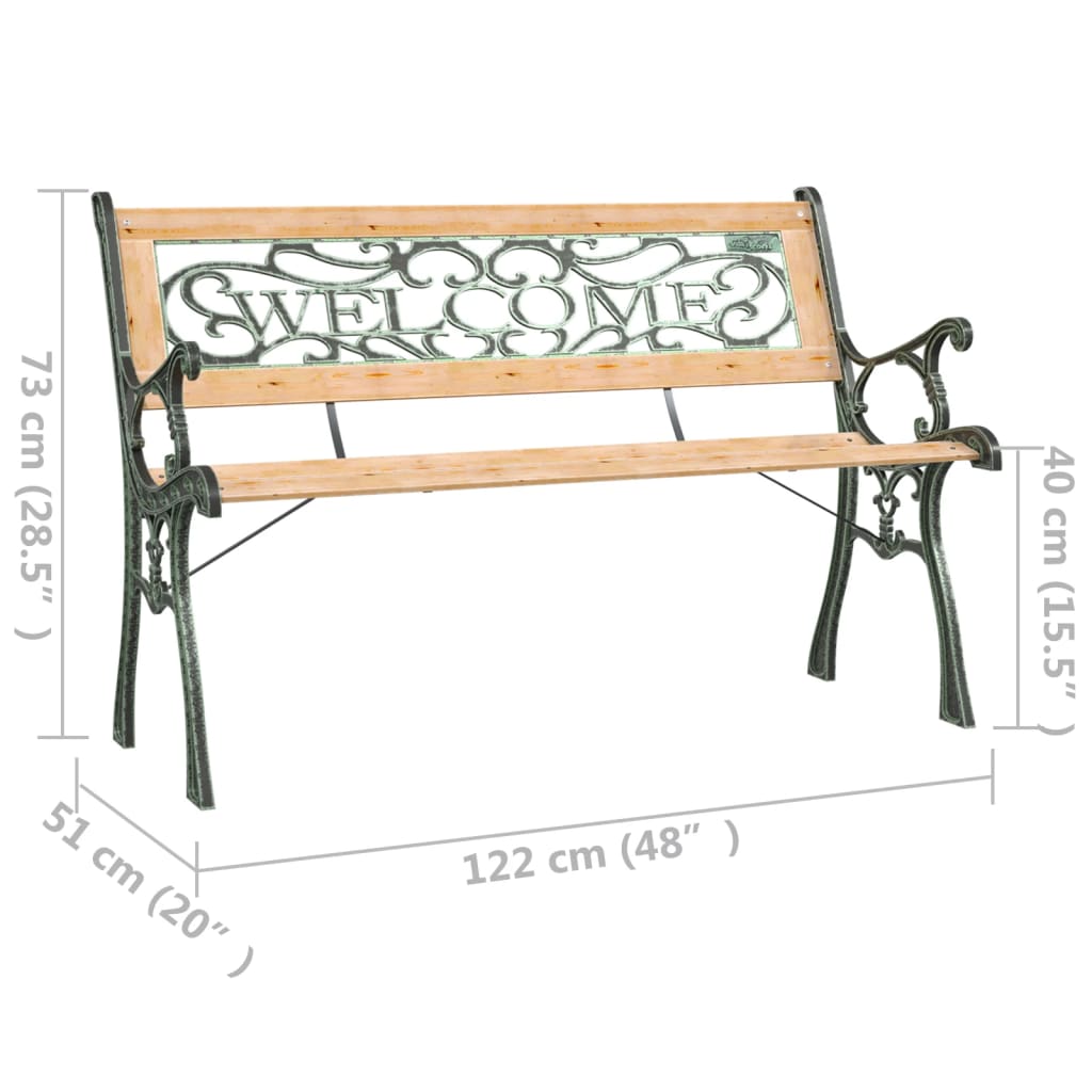vidaXL Garden Bench 122 cm Solid Firwood - Brown