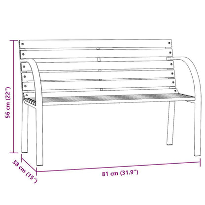 vidaXL Children Garden Bench 81 cm Chinese Fir Wood - Brown