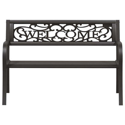 vidaXL Garden Bench 125 cm Steel Black