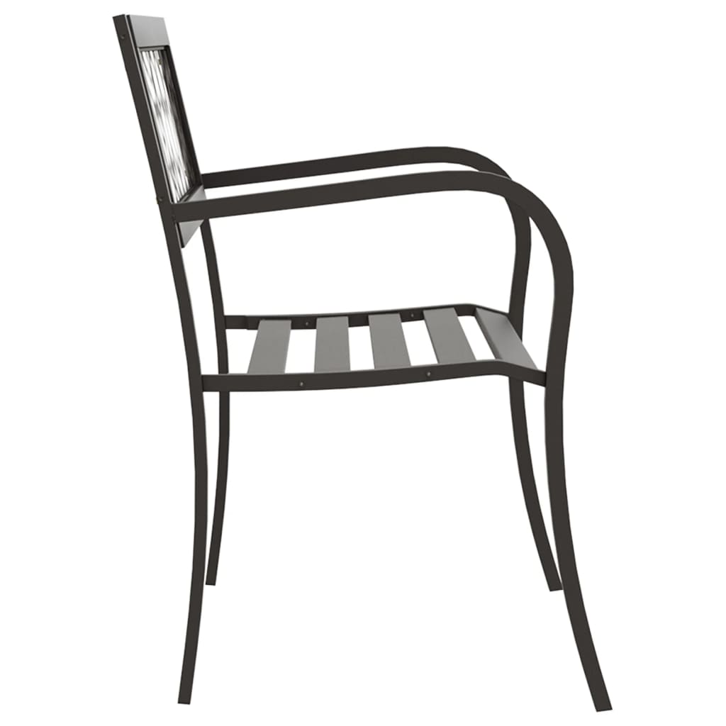 vidaXL Garden Bench 125 cm Steel Black