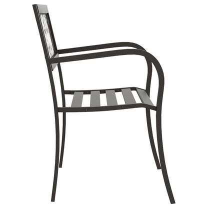 vidaXL Garden Bench 125 cm Steel Black