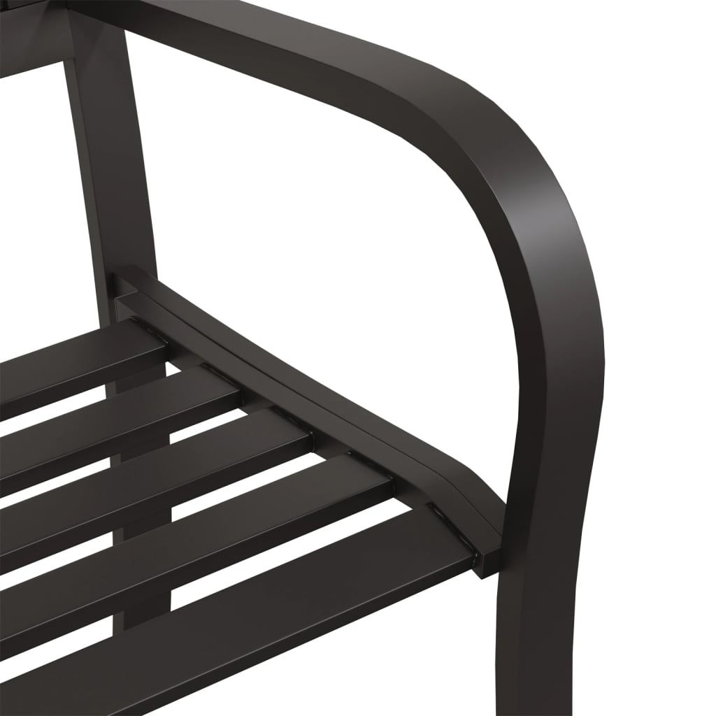 vidaXL Garden Bench 125 cm Steel Black