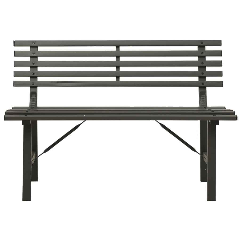 vidaXL Garden Bench | Black | Powder-coated steel | Large | Durable