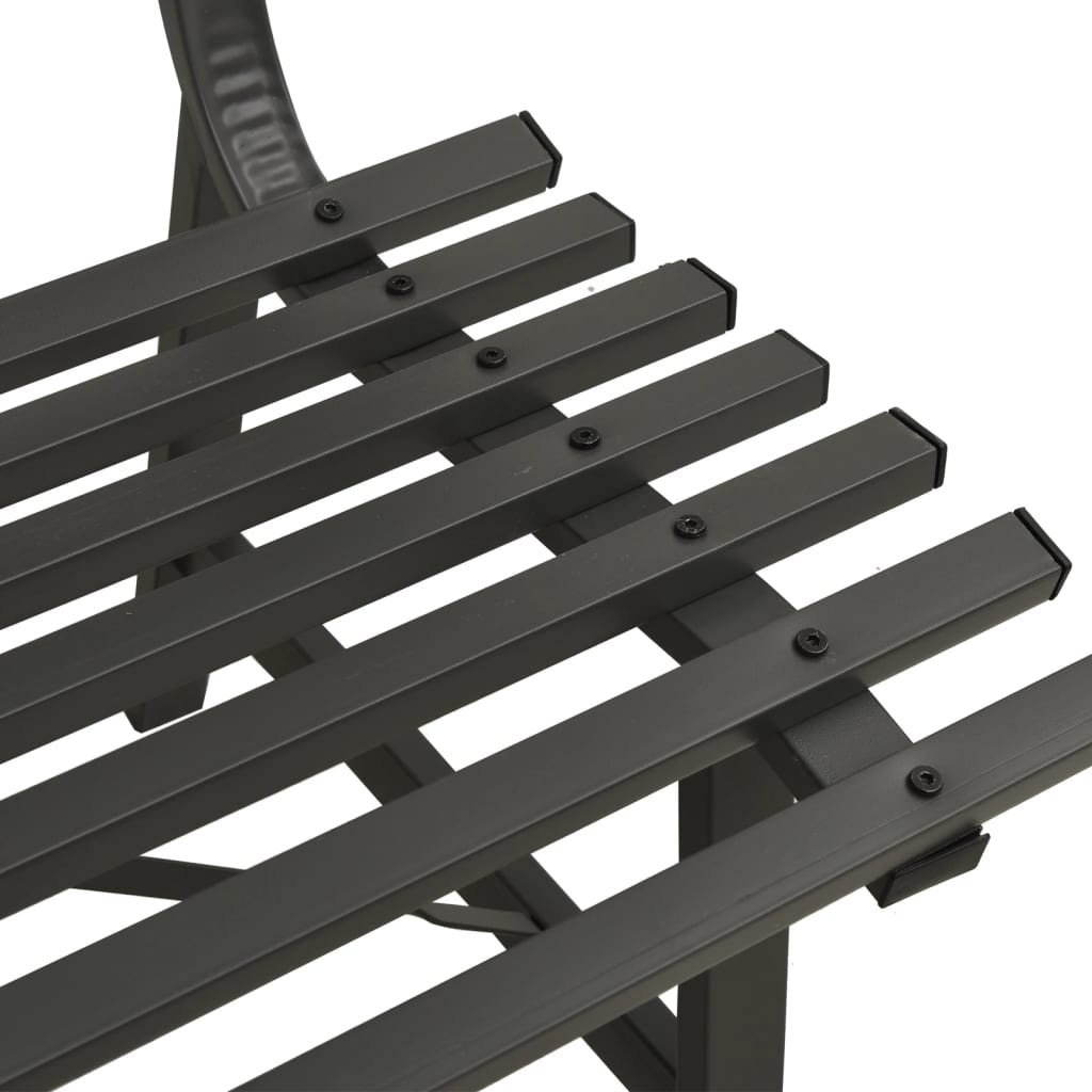 vidaXL Garden Bench | Black | Powder-coated steel | Large | Durable