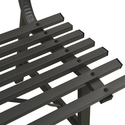 vidaXL Garden Bench | Black | Powder-coated steel | Large | Durable