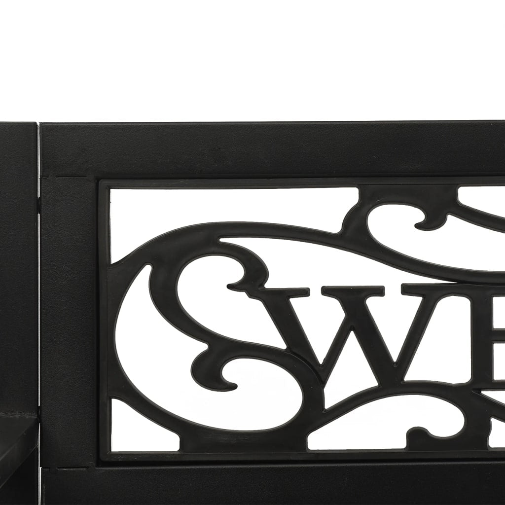 vidaXL Garden Swing Bench 125 cm Steel and Plastic Black