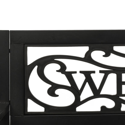 vidaXL Garden Swing Bench 125 cm Steel and Plastic Black