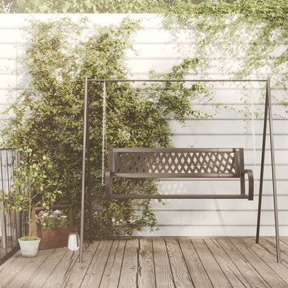 vidaXL Garden Swing Bench 125 cm Steel and Plastic Black - 30418