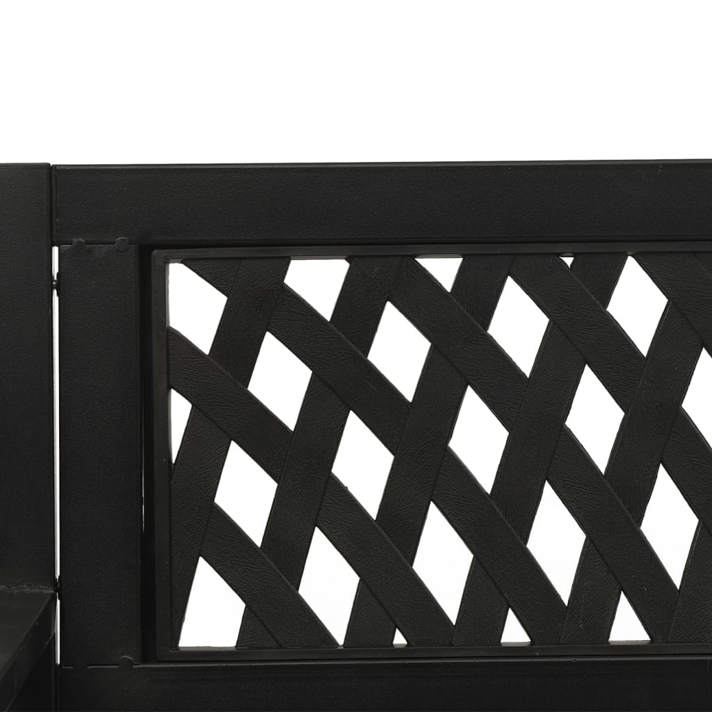 vidaXL Garden Swing Bench 125 cm Steel and Plastic Black - 30418