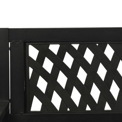vidaXL Garden Swing Bench 125 cm Steel and Plastic Black - 30418