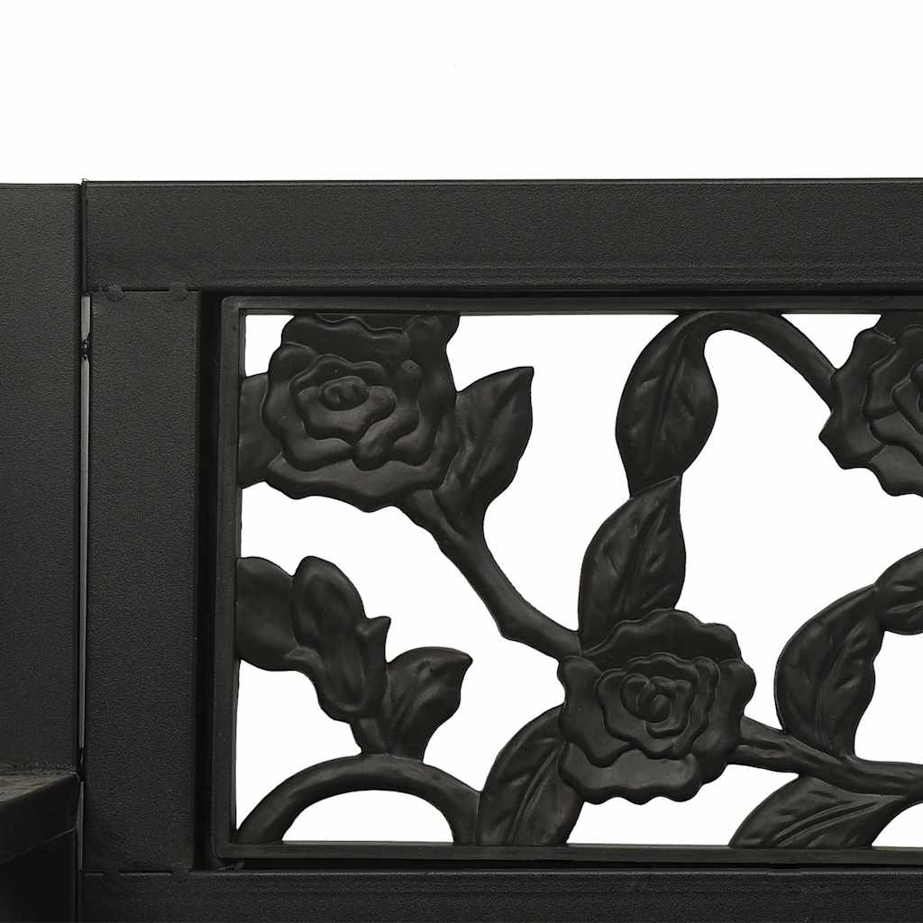 vidaXL Garden Swing Bench 125 cm Steel and Plastic Black - 30421