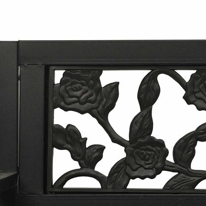 vidaXL Garden Swing Bench 125 cm Steel and Plastic Black - 30421