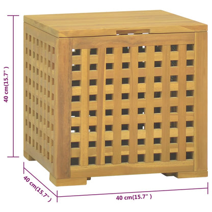 vidaXL Rope Box 40x40x40 cm Solid Wood Teak - Brown