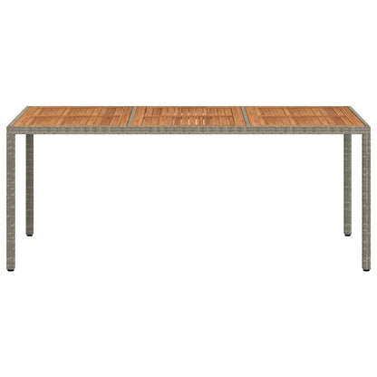 vidaXL Garden Table 190x90x75 cm Poly Rattan and Acacia Wood Grey