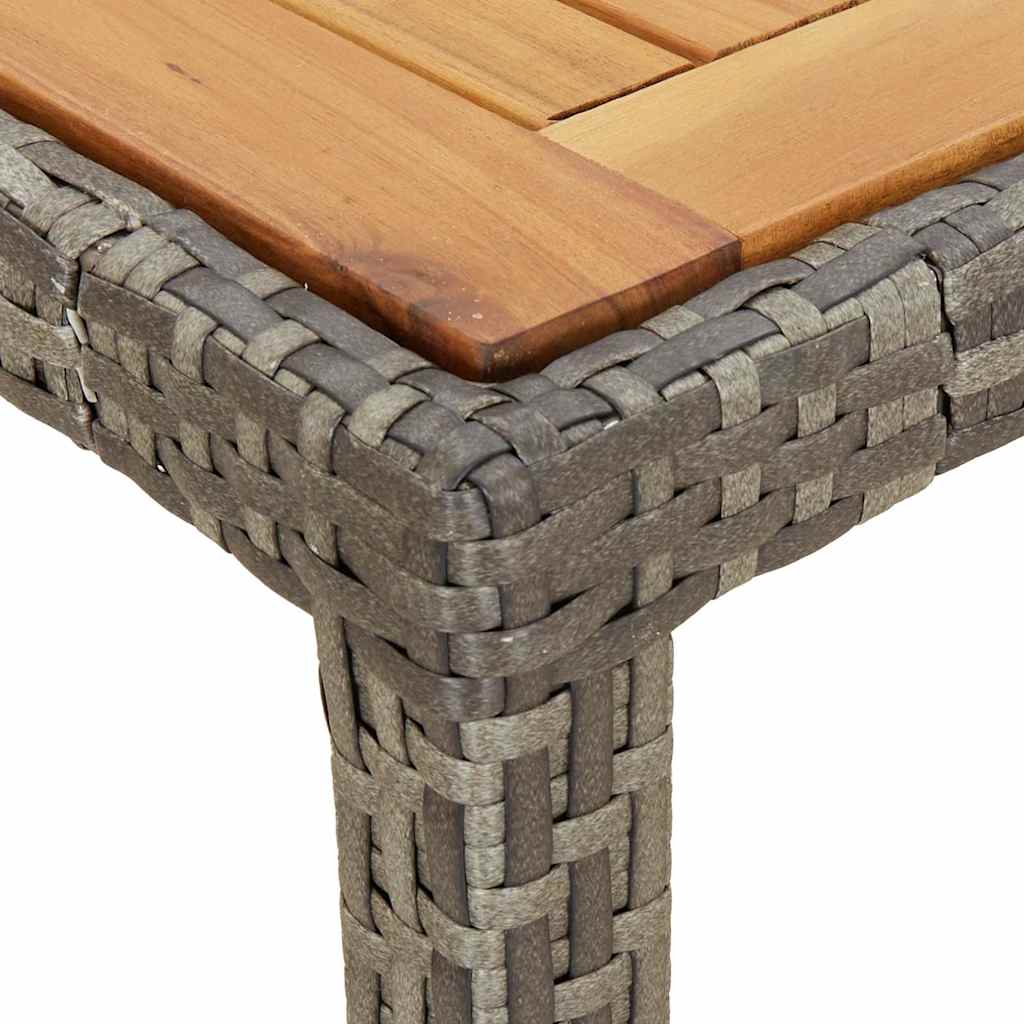 vidaXL Garden Table 190x90x75 cm Poly Rattan and Acacia Wood Grey