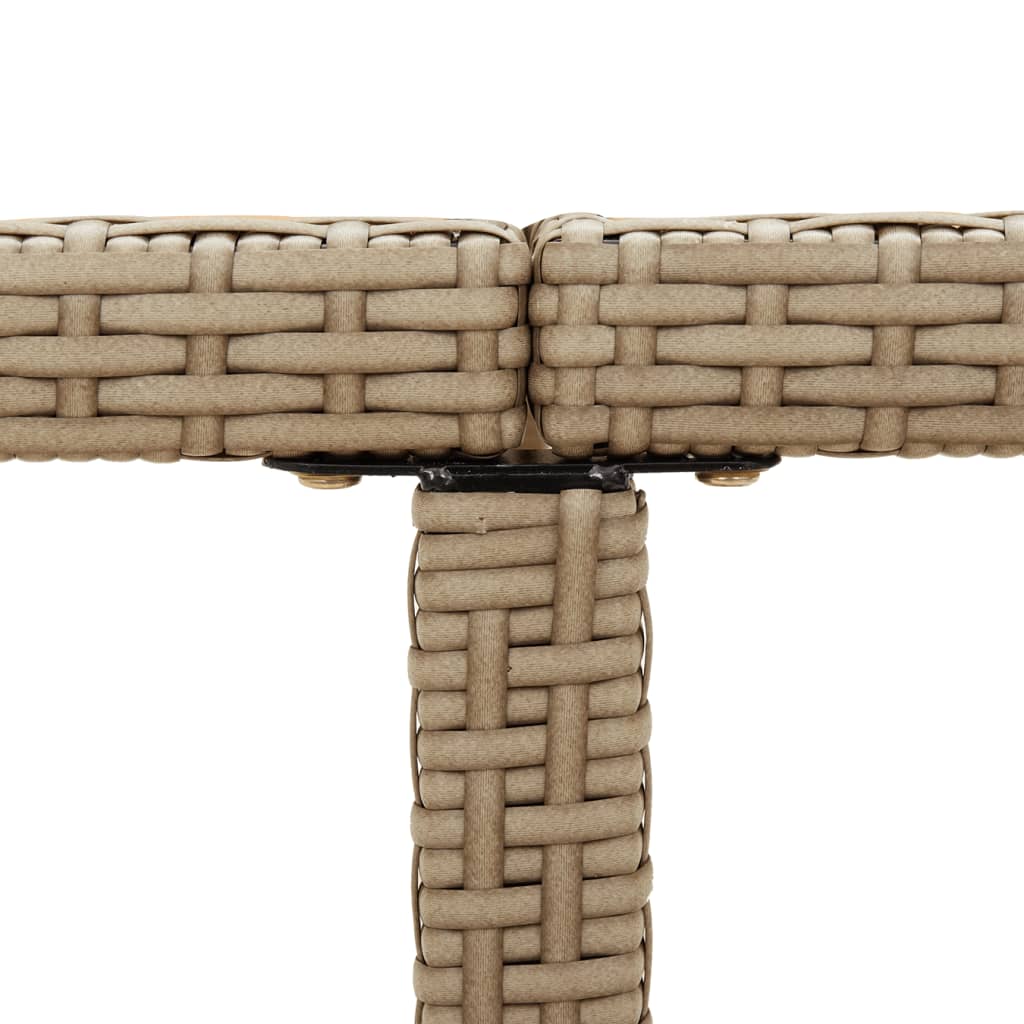 vidaXL Garden Table Beige 109x107x74 cm Poly Rattan&Solid Wood Acacia