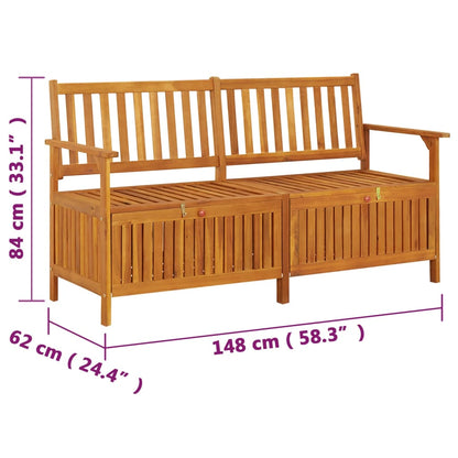vidaXL Bench | Natural wood | Solid acacia wood | 148 cm | Bench | Rectangular - Brown - 148 x 62 x 84 cm