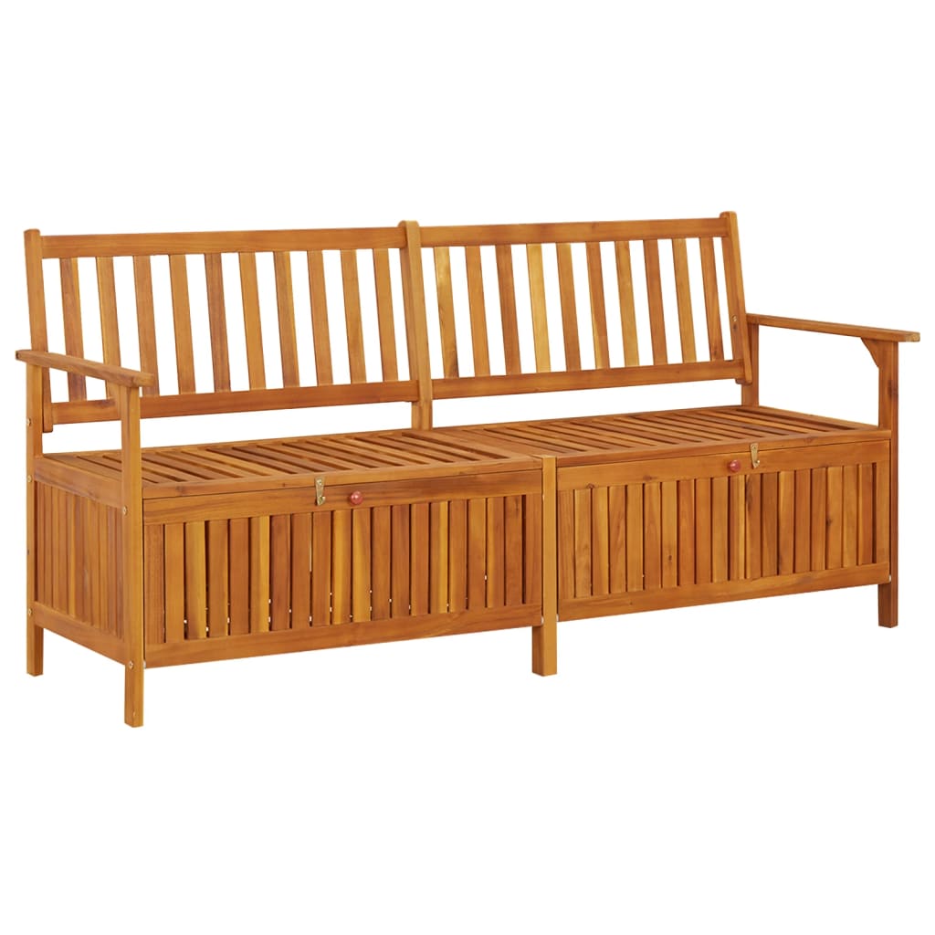vidaXL Bench | Natural brown | Solid acacia wood, 100% polyester | Large - 170 x 63 x 84 cm