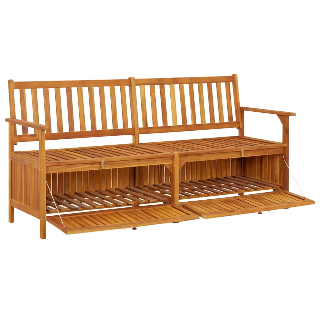 vidaXL Bench | Natural brown | Solid acacia wood, 100% polyester | Large - 170 x 63 x 84 cm