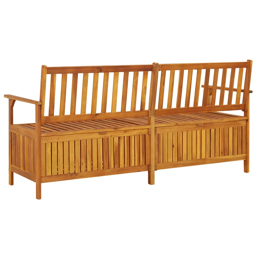 vidaXL Bench | Natural brown | Solid acacia wood, 100% polyester | Large - 170 x 63 x 84 cm