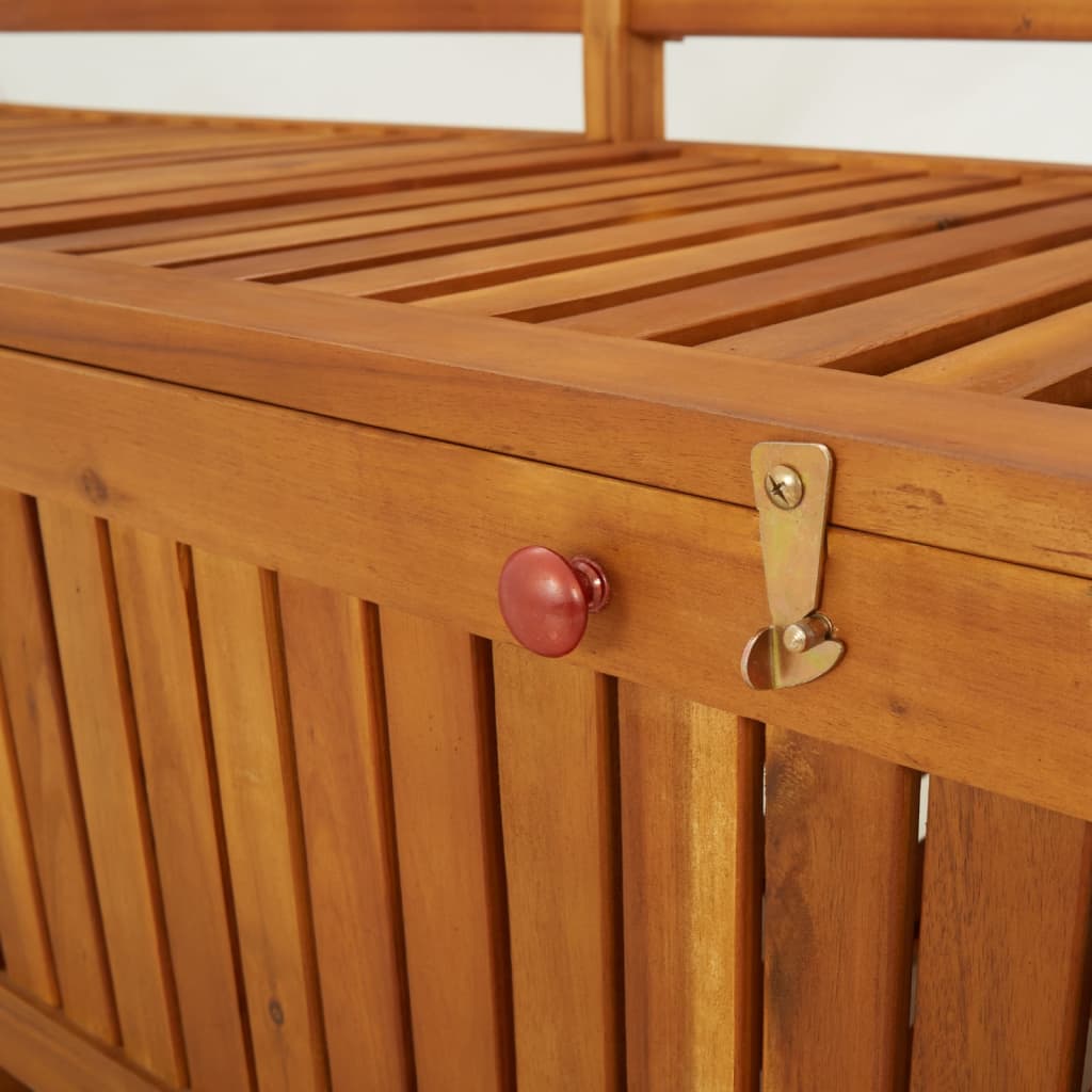 vidaXL Bench | Natural brown | Solid acacia wood, 100% polyester | Large - 170 x 63 x 84 cm