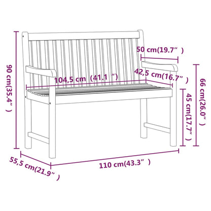 vidaXL Garden benches 1-Seater 110 x 55.5 x 90 cm Solid Acacia Wood - Brown