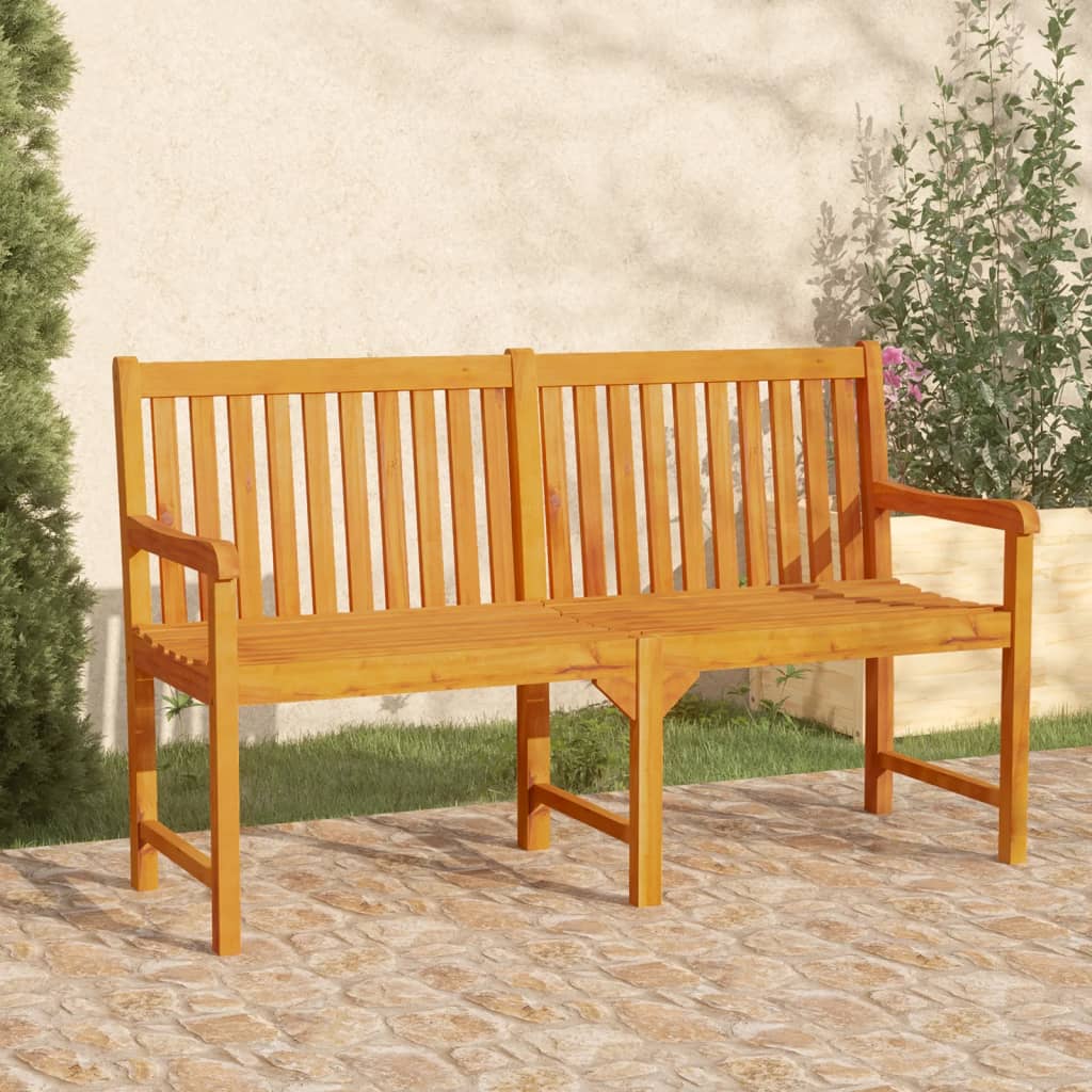 vidaXL Garden benches 1-Seater 150 x 55.5 x 90 cm Solid Acacia Wood - Brown