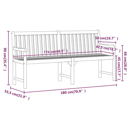 vidaXL Garden benches 1-Seater 180 x 55.5 x 90 cm Solid Acacia Wood - Brown