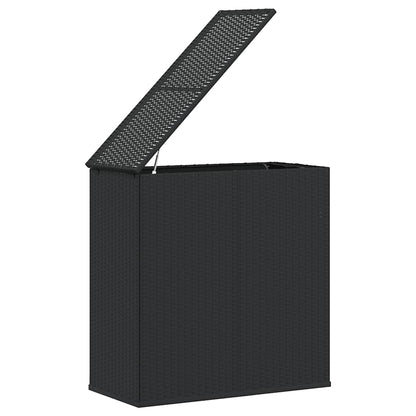 vidaXL Garden Cushion Box PE Rattan 100x49x103.5 cm Black
