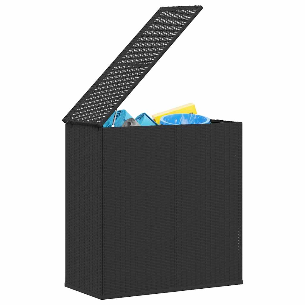 vidaXL Garden Cushion Box PE Rattan 100x49x103.5 cm Black