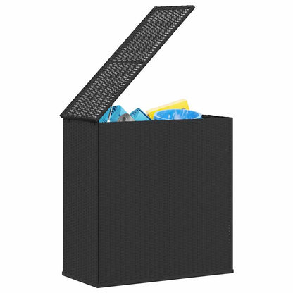 vidaXL Garden Cushion Box PE Rattan 100x49x103.5 cm Black