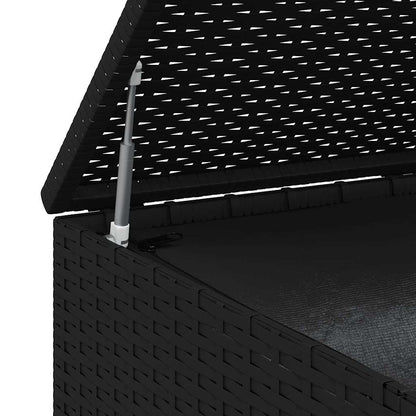 vidaXL Garden Cushion Box PE Rattan 100x97.5x104 cm Black