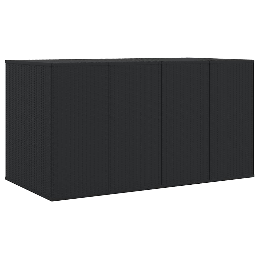 vidaXL Garden Cushion Box PE Rattan 194x100x103 cm Black