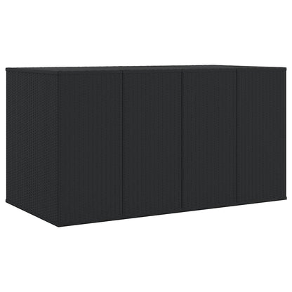 vidaXL Garden Cushion Box PE Rattan 194x100x103 cm Black