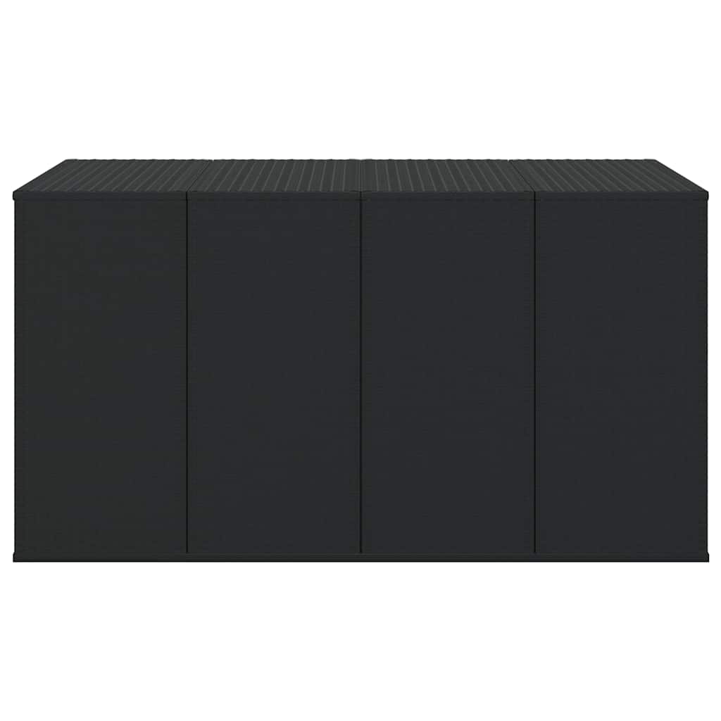 vidaXL Garden Cushion Box PE Rattan 194x100x103 cm Black