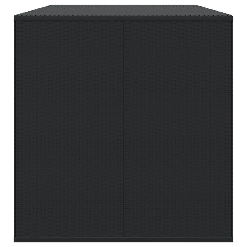 vidaXL Garden Cushion Box PE Rattan 194x100x103 cm Black
