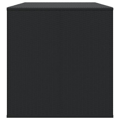 vidaXL Garden Cushion Box PE Rattan 194x100x103 cm Black