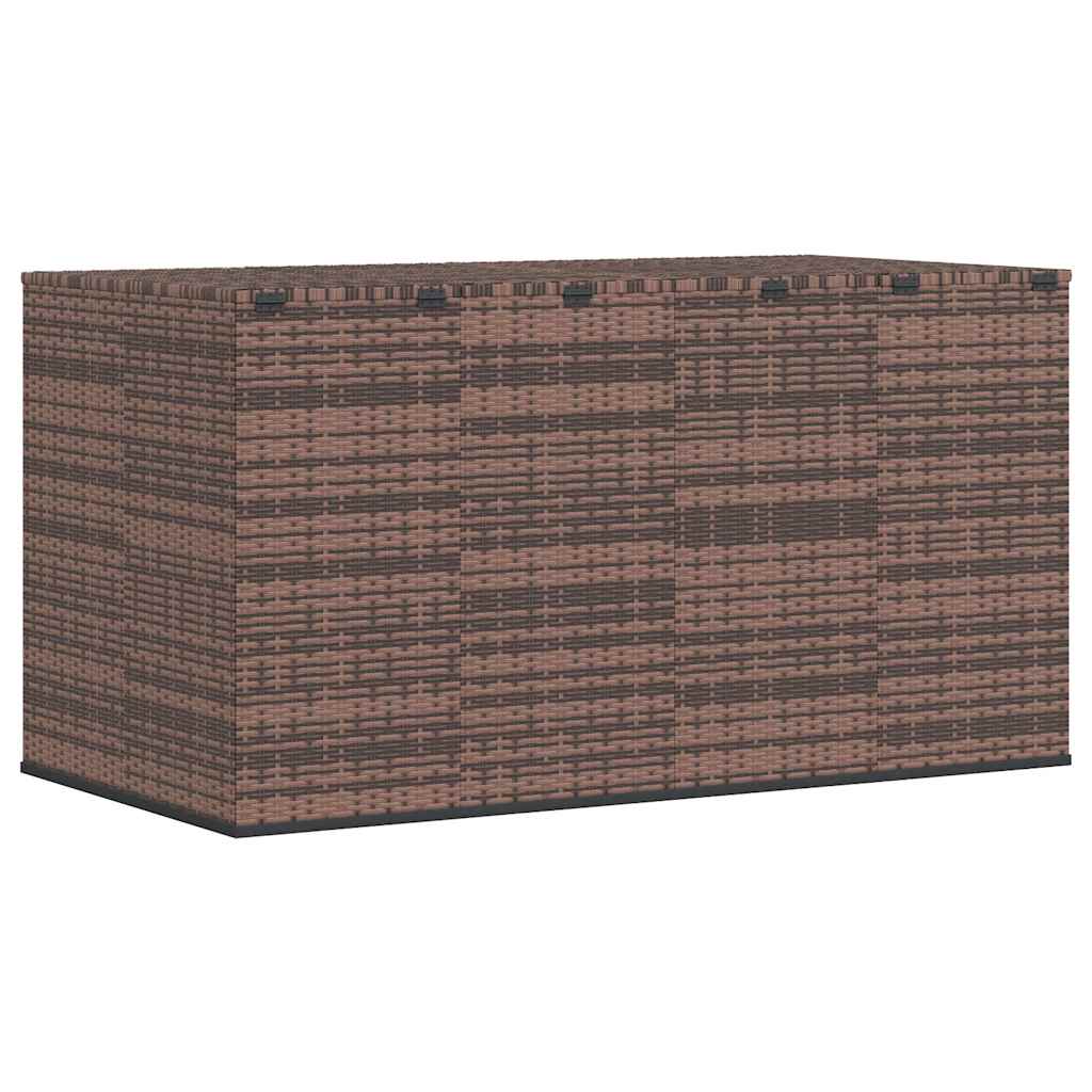vidaXL Garden Cushion Box PE Rattan 194x100x103 cm Brown
