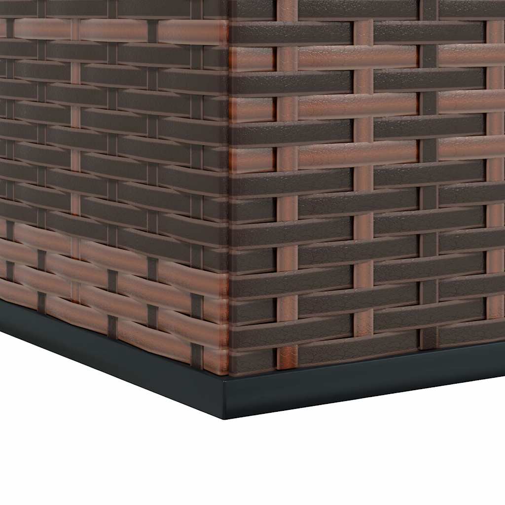 vidaXL Garden Cushion Box PE Rattan 194x100x103 cm Brown