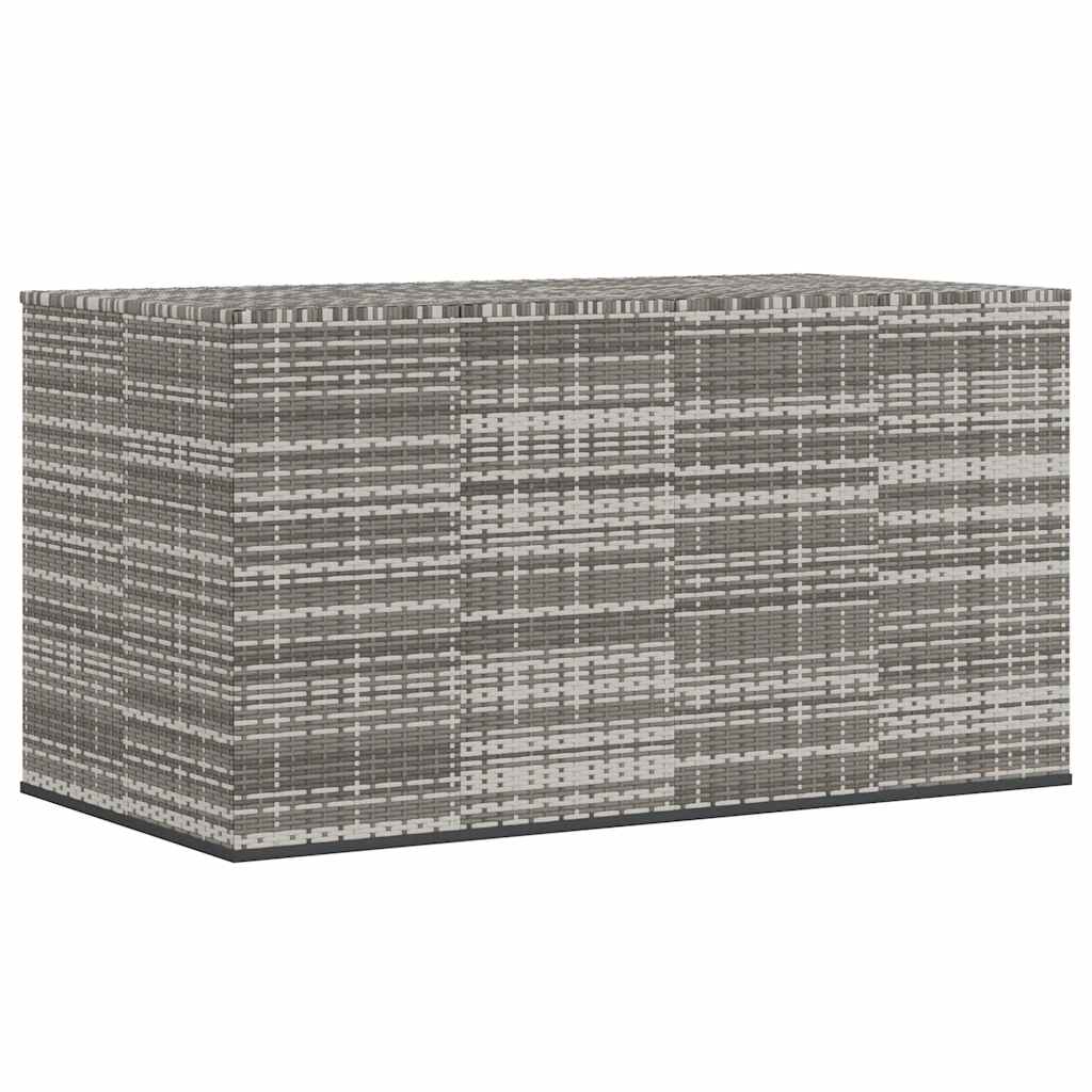vidaXL Garden Cushion Box PE Rattan 194x100x103 cm Grey