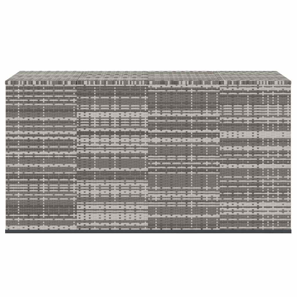 vidaXL Garden Cushion Box PE Rattan 194x100x103 cm Grey