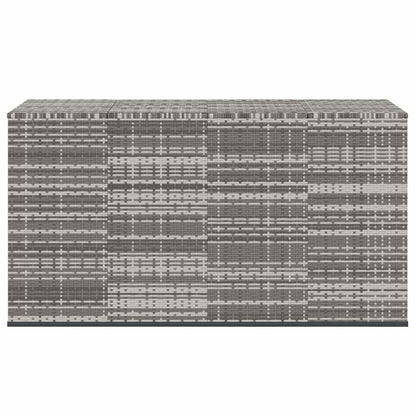 vidaXL Garden Cushion Box PE Rattan 194x100x103 cm Grey