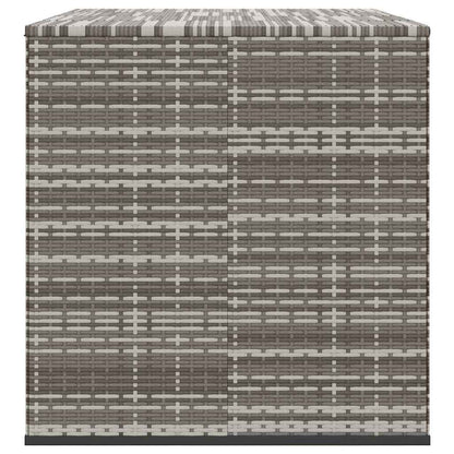 vidaXL Garden Cushion Box PE Rattan 194x100x103 cm Grey