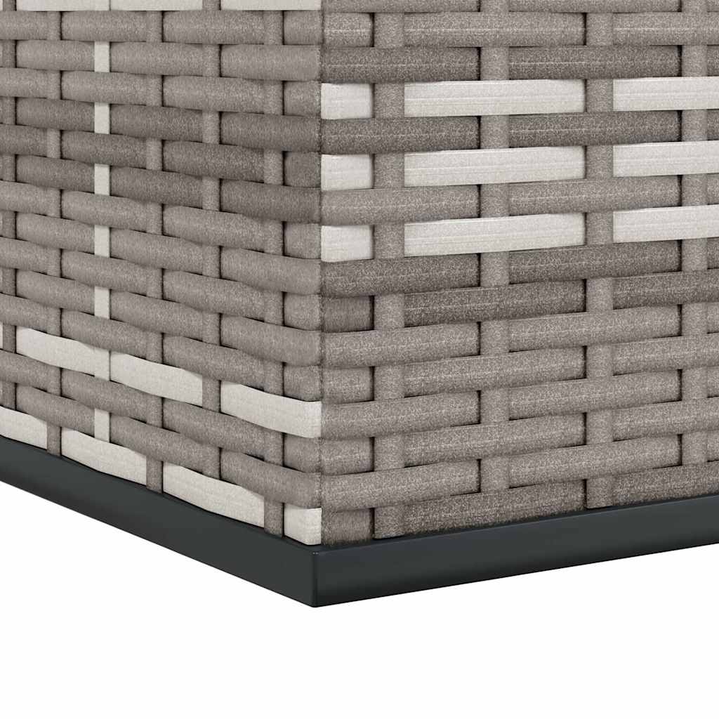 vidaXL Garden Cushion Box PE Rattan 194x100x103 cm Grey